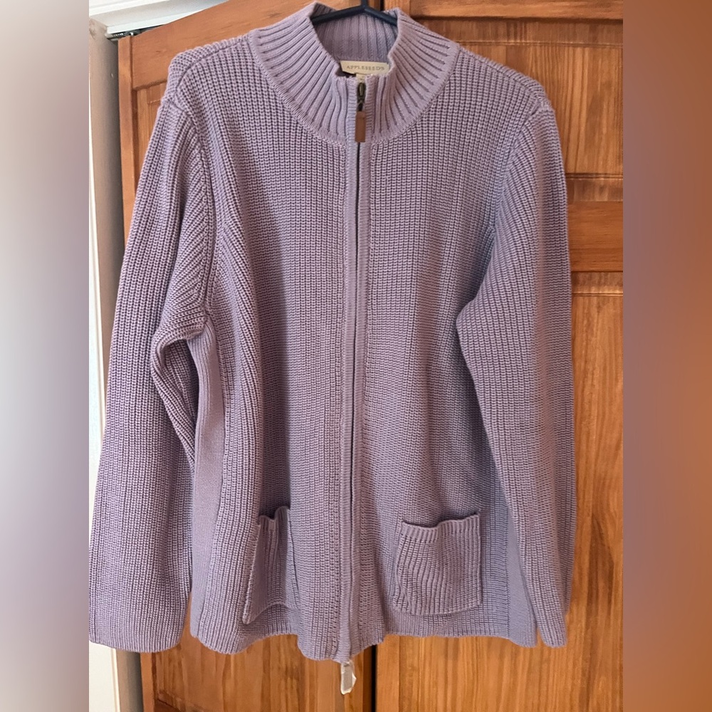 Appleseed's Lavender Cardigan Sweater